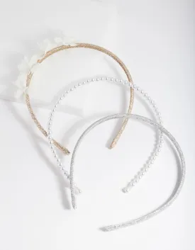 Kids Fabric Flower Headband Pack