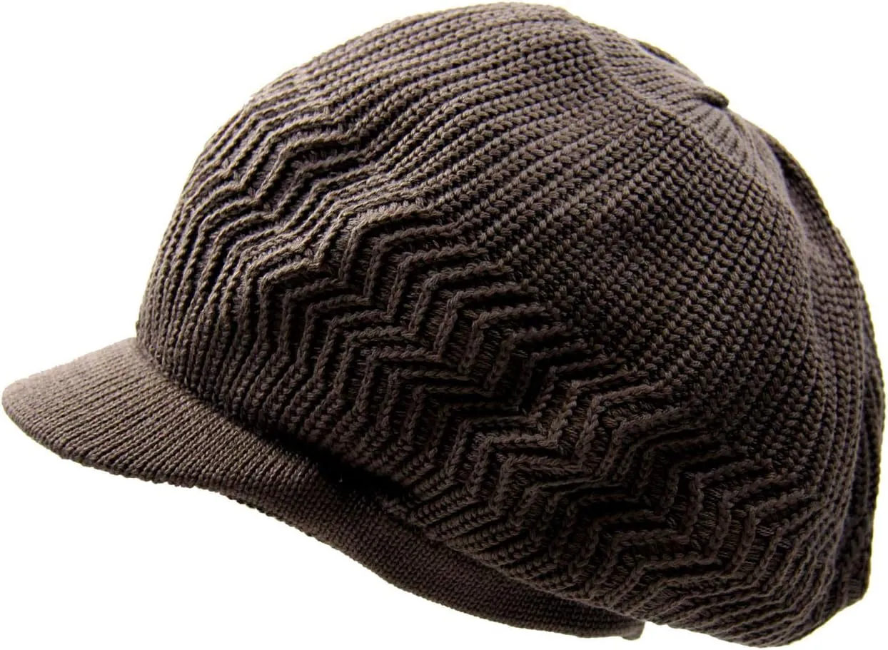 Knitted Cotton Rasta Slouchy Beanie Visor