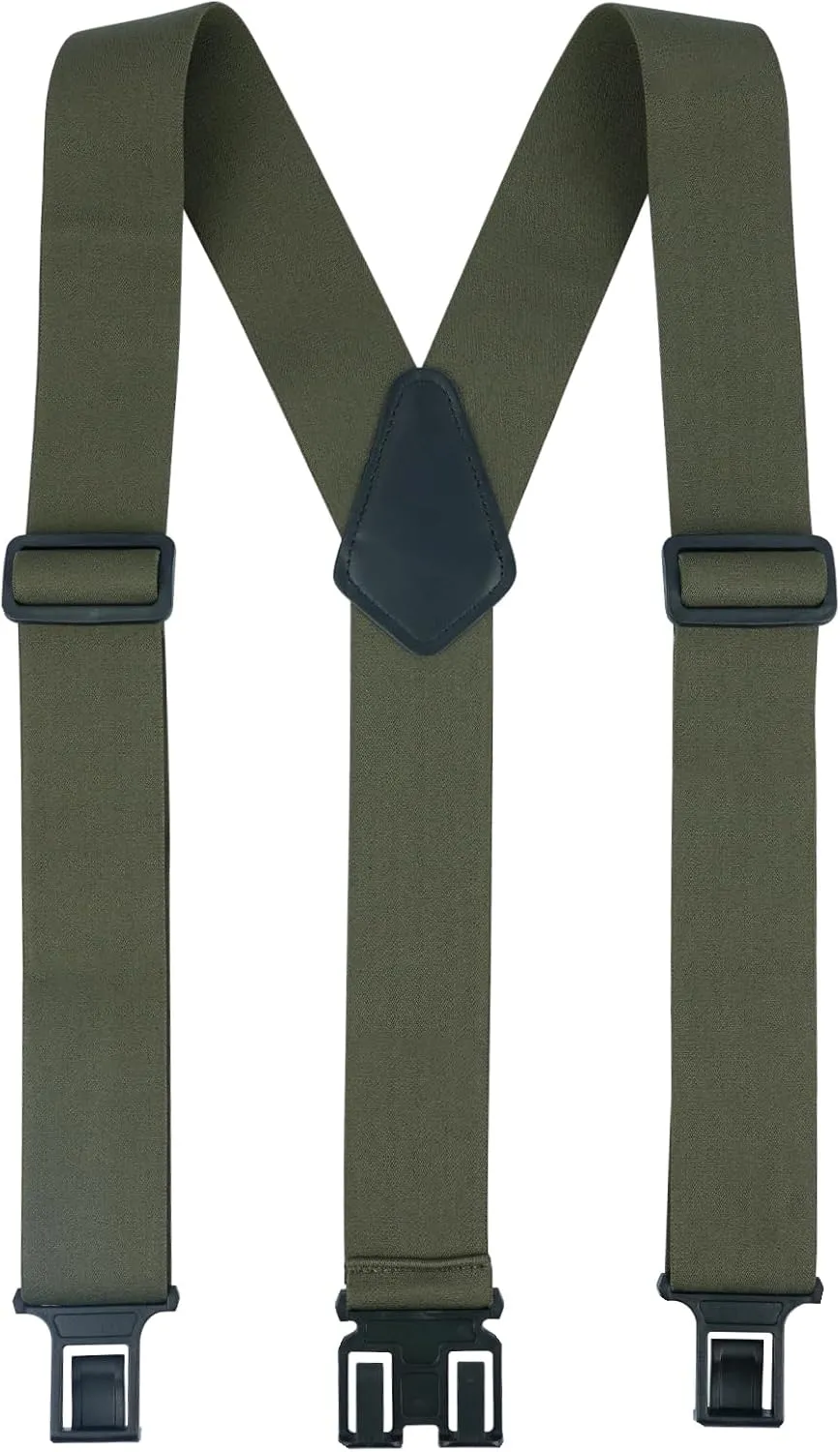 KUNN Men's 1.5 inch Adjustable Y Back Suspender,Elastic Hook End Suspenders