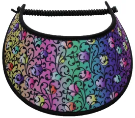 M084 Colorful Gradient with Overlay of Black Swirls on Sun Visor