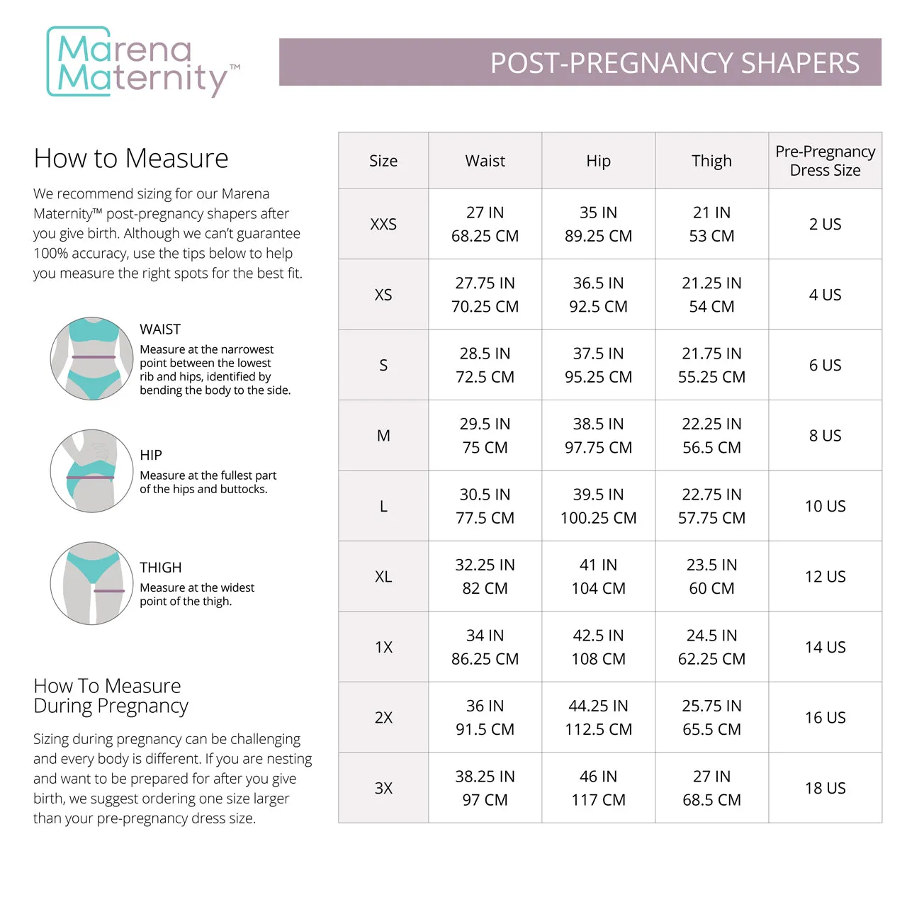 Marena Maternity™ Natural Birth Post-Pregnancy Shaper - Bikini Length | Style No. MM-PPSA