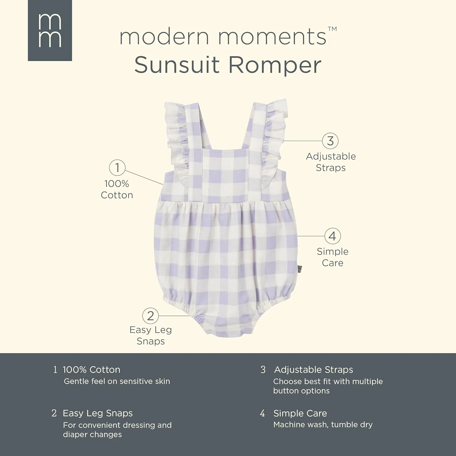 Modern Moments by Gerber Baby Girls' Sleeveless French Terry Romper