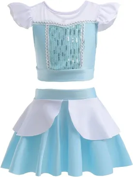 MYRISAM Girls Princess Two-Piece Tankini Swimsuits Party Bathing Suits Ruffles Beach Surf Swimming Swimwear Bikini Set