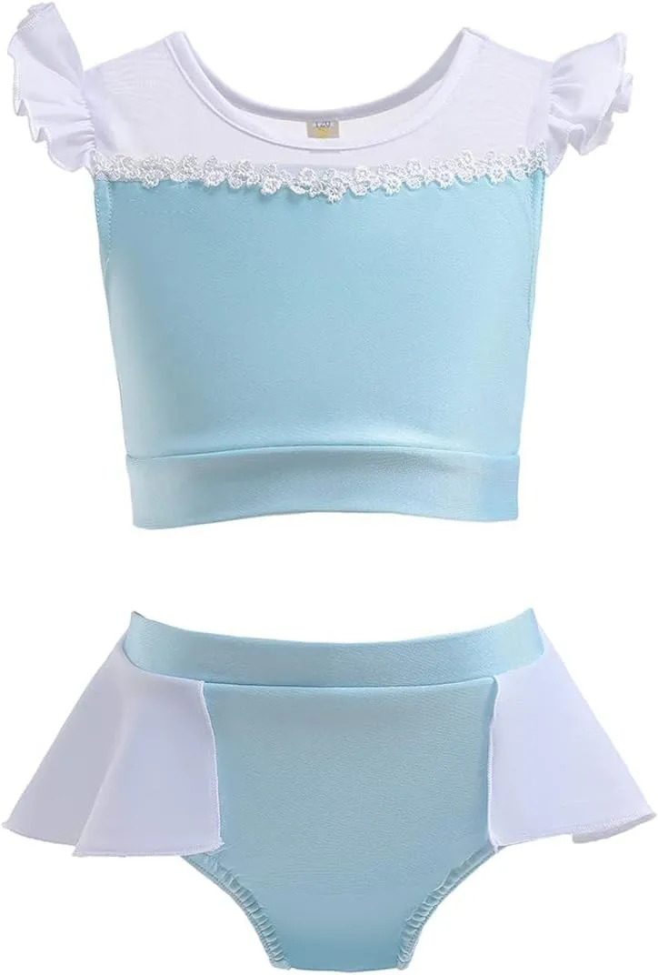 MYRISAM Girls Princess Two-Piece Tankini Swimsuits Party Bathing Suits Ruffles Beach Surf Swimming Swimwear Bikini Set