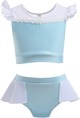 MYRISAM Girls Princess Two-Piece Tankini Swimsuits Party Bathing Suits Ruffles Beach Surf Swimming Swimwear Bikini Set