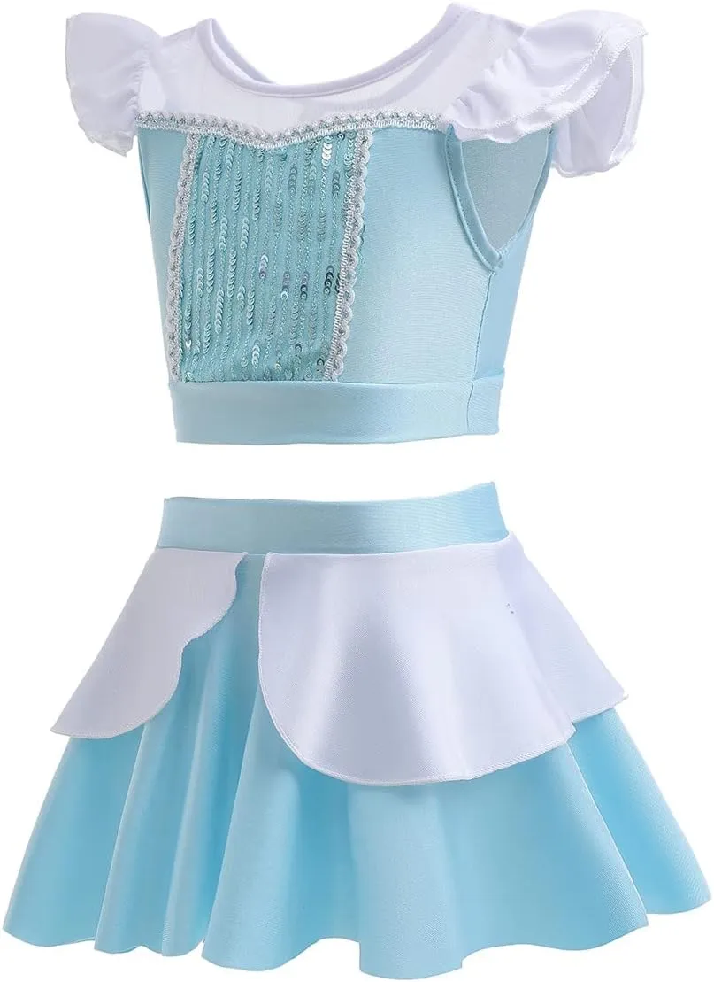 MYRISAM Girls Princess Two-Piece Tankini Swimsuits Party Bathing Suits Ruffles Beach Surf Swimming Swimwear Bikini Set