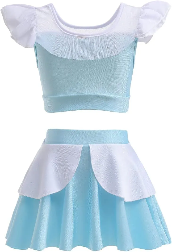 MYRISAM Girls Princess Two-Piece Tankini Swimsuits Party Bathing Suits Ruffles Beach Surf Swimming Swimwear Bikini Set
