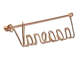 Personalized Name Pin Brooch for sports cap - lapel - Hat Cap Gold or Silver (Up to 8 letters) Custom