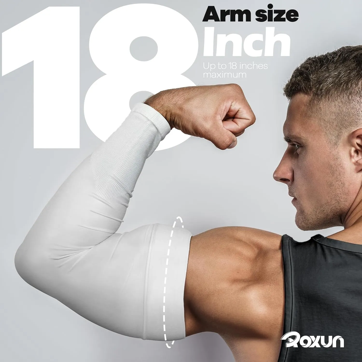 Plus Size Arm Sleeves, UV Sun Protection Cooling Sports Arm Cover Compression for Men/Women