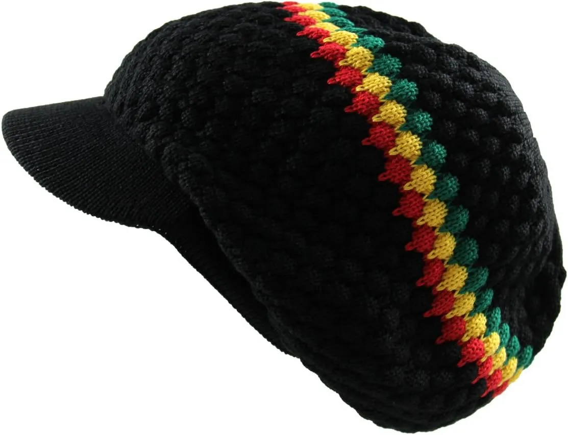 RW Unisex Cotton Rasta Beanie Visor (More Colors)