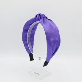 satin knotted headband corrugated fabric solid color hairband women hair accessory