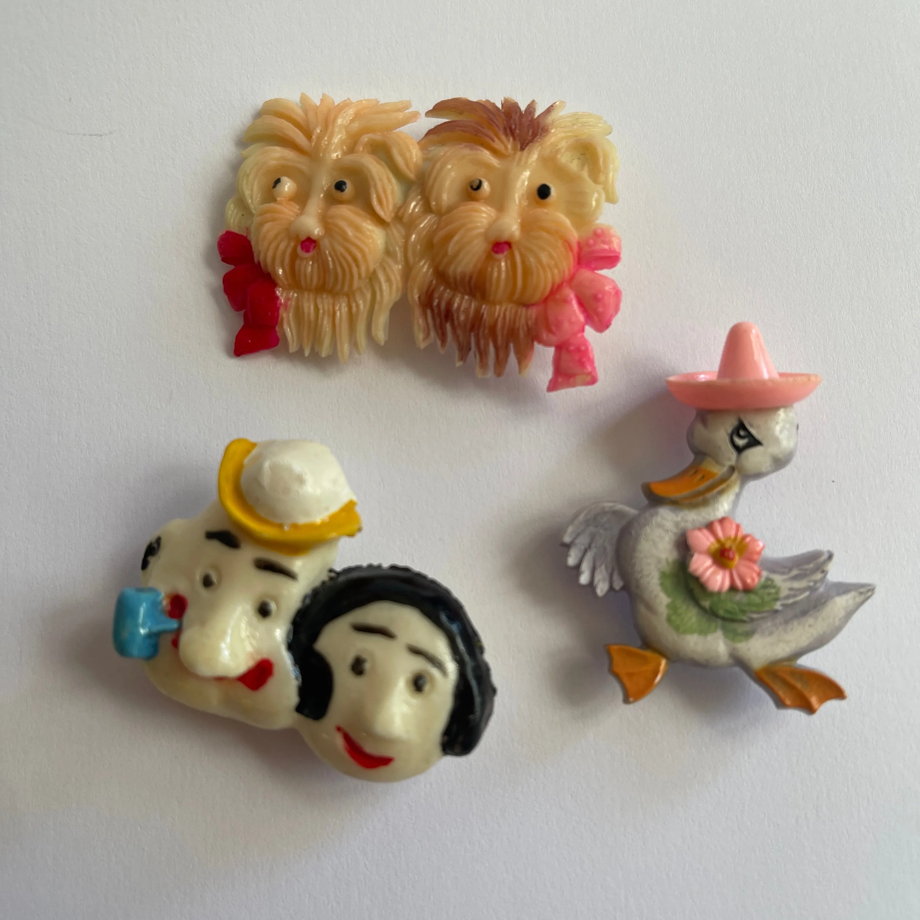Set of three Mid Century Retro Brooches