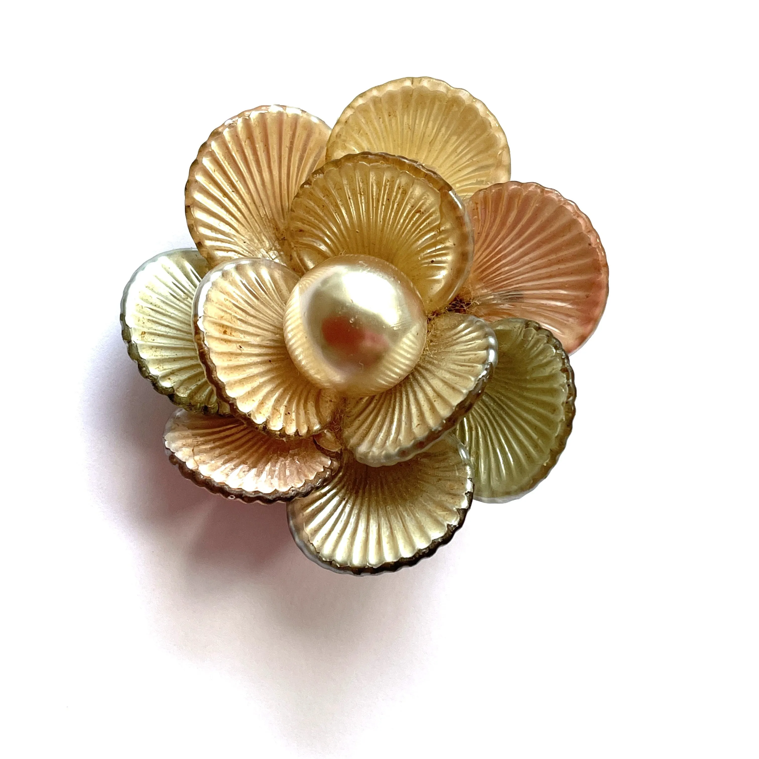 Shells and Pearl Vintage Mid Century Brooch