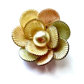 Shells and Pearl Vintage Mid Century Brooch