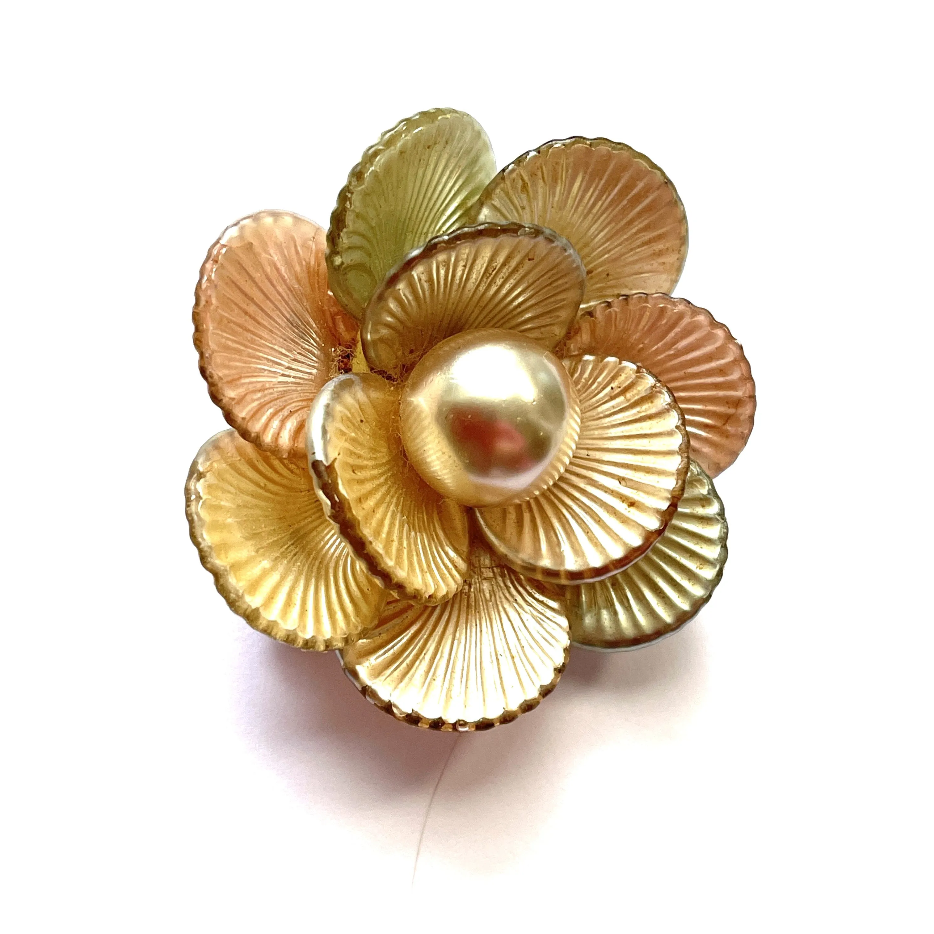Shells and Pearl Vintage Mid Century Brooch