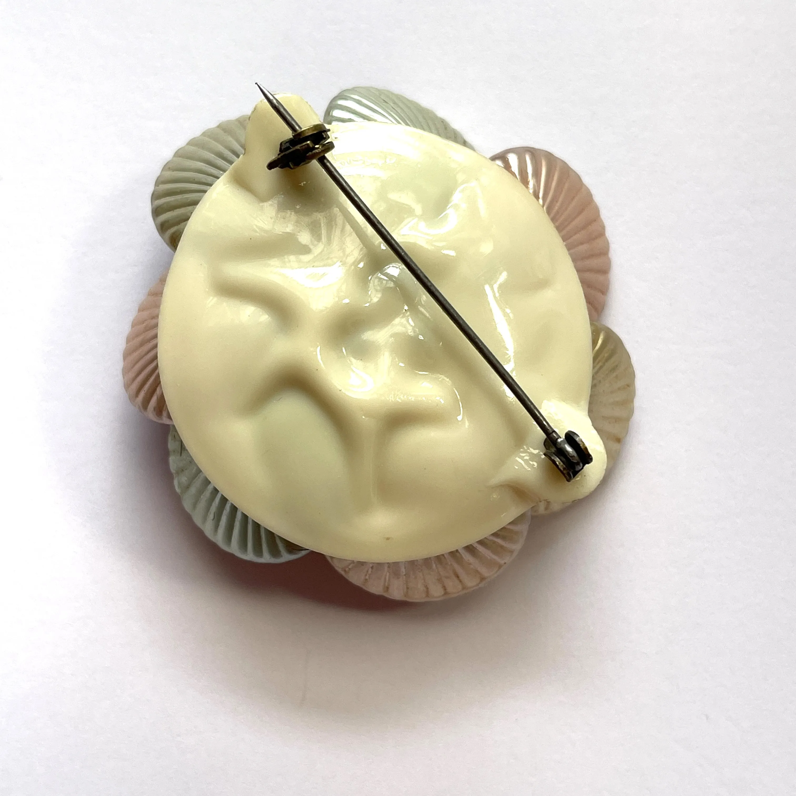 Shells and Pearl Vintage Mid Century Brooch