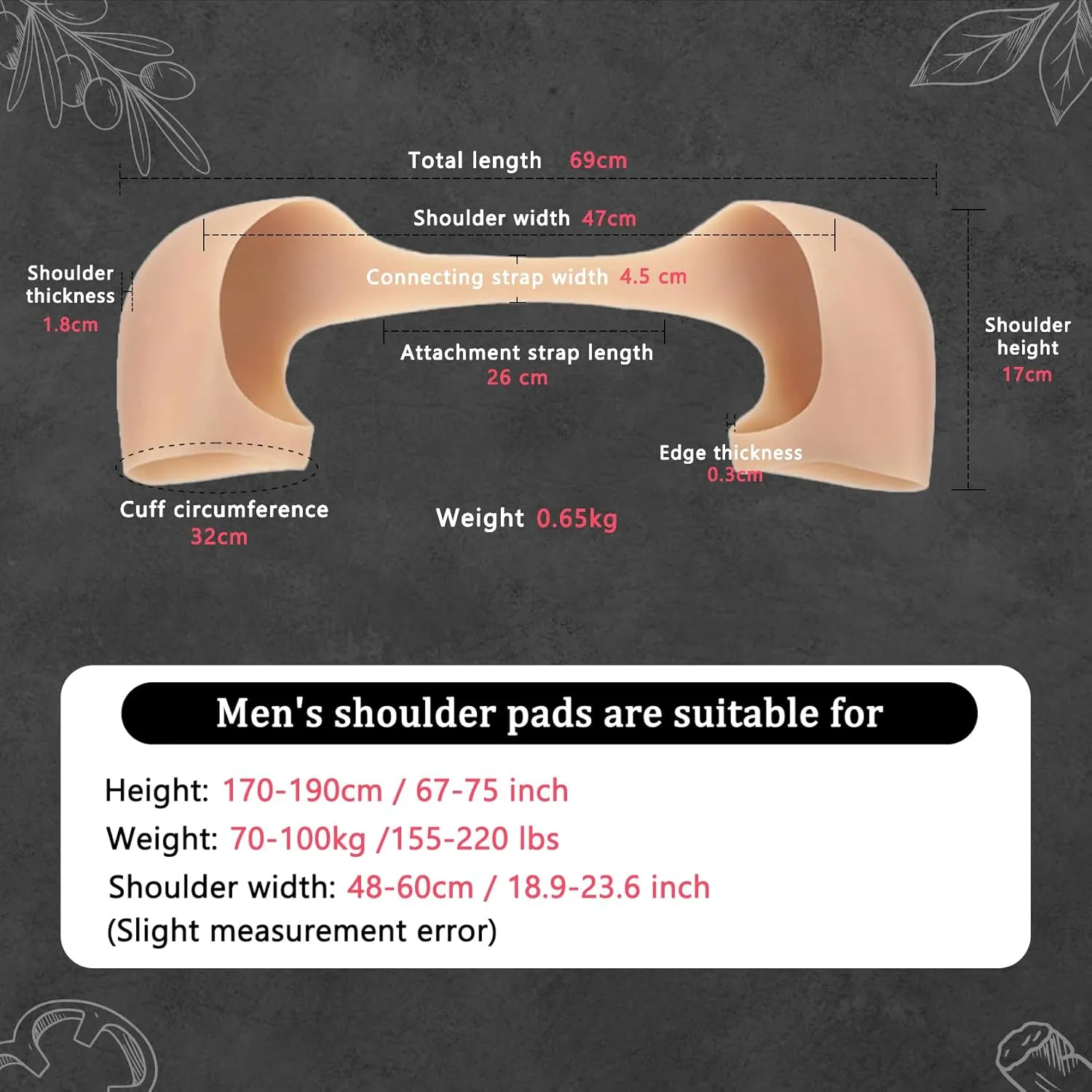 Silicone Shoulder Pads, Wearable Shoulder Pads for Shirt Suit, Reusable Anti Slip Shoulder Pads - Women & Men