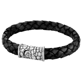 SILVER 925 * Bracelet GALETS ZS Black SI