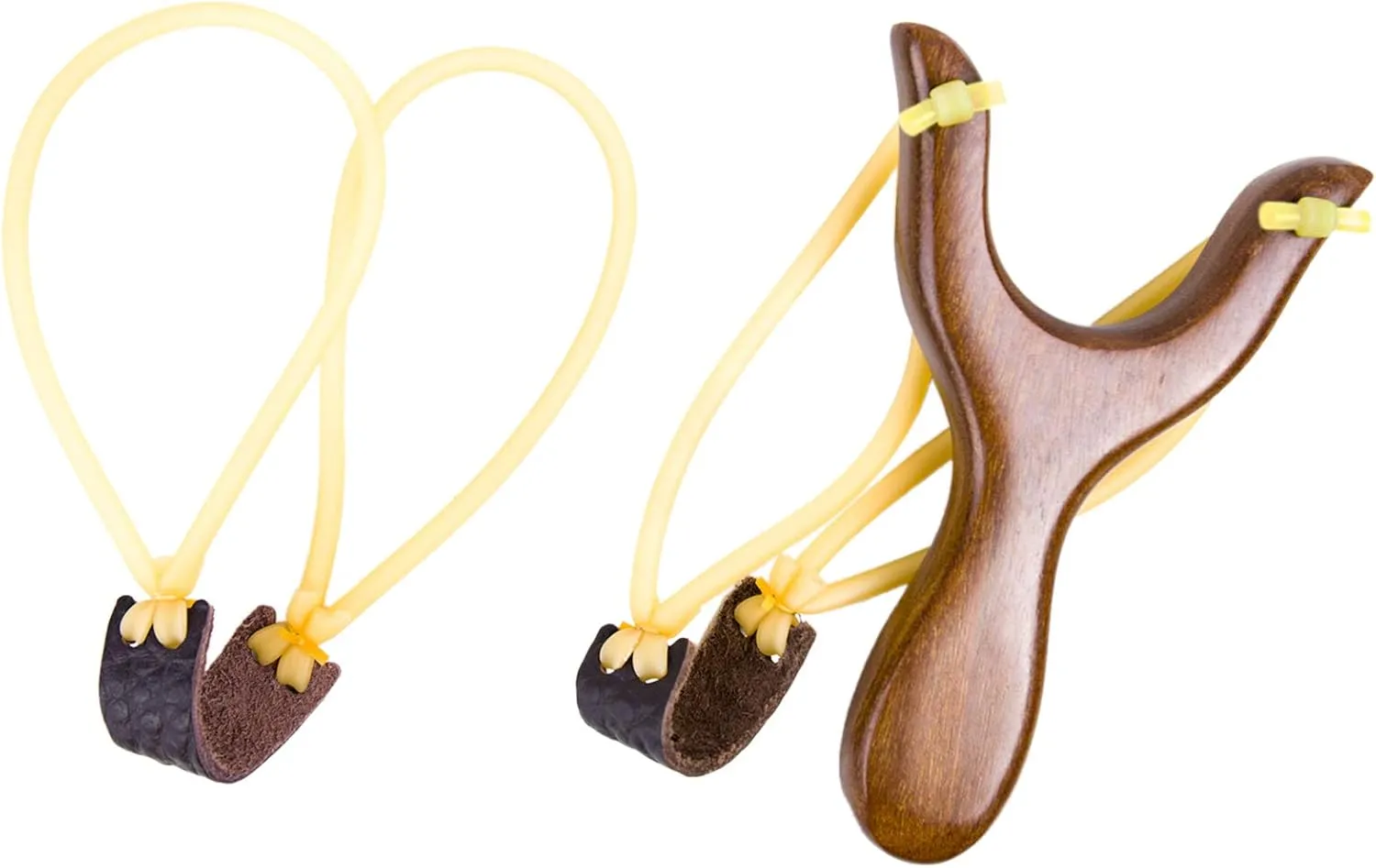 Solid Wooden Slingshot Toys with Classic Construction Hunting Slingshot for Catapult Game, Outdoor, Hunting-for Kids/Children/Adult