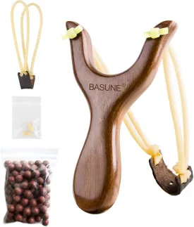 Solid Wooden Slingshot Toys with Classic Construction Hunting Slingshot for Catapult Game, Outdoor, Hunting-for Kids/Children/Adult