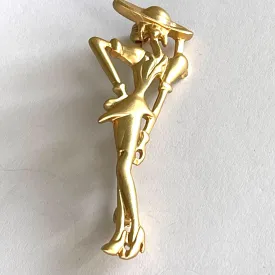 Stylish Gold tone Lady Brooch
