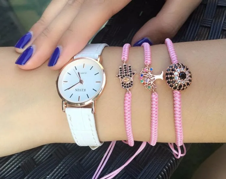 Sun Flower Eye Rhinestone Braided Macrame Bracelet