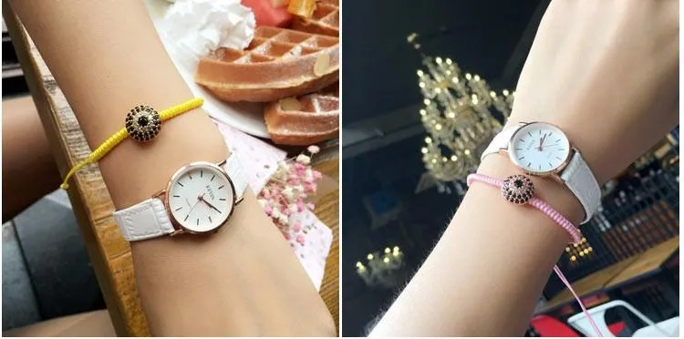 Sun Flower Eye Rhinestone Braided Macrame Bracelet