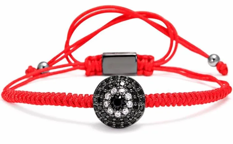 Sun Flower Eye Rhinestone Braided Macrame Bracelet