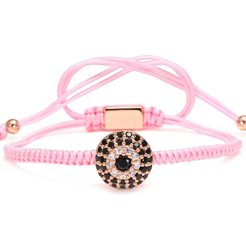 Sun Flower Eye Rhinestone Braided Macrame Bracelet