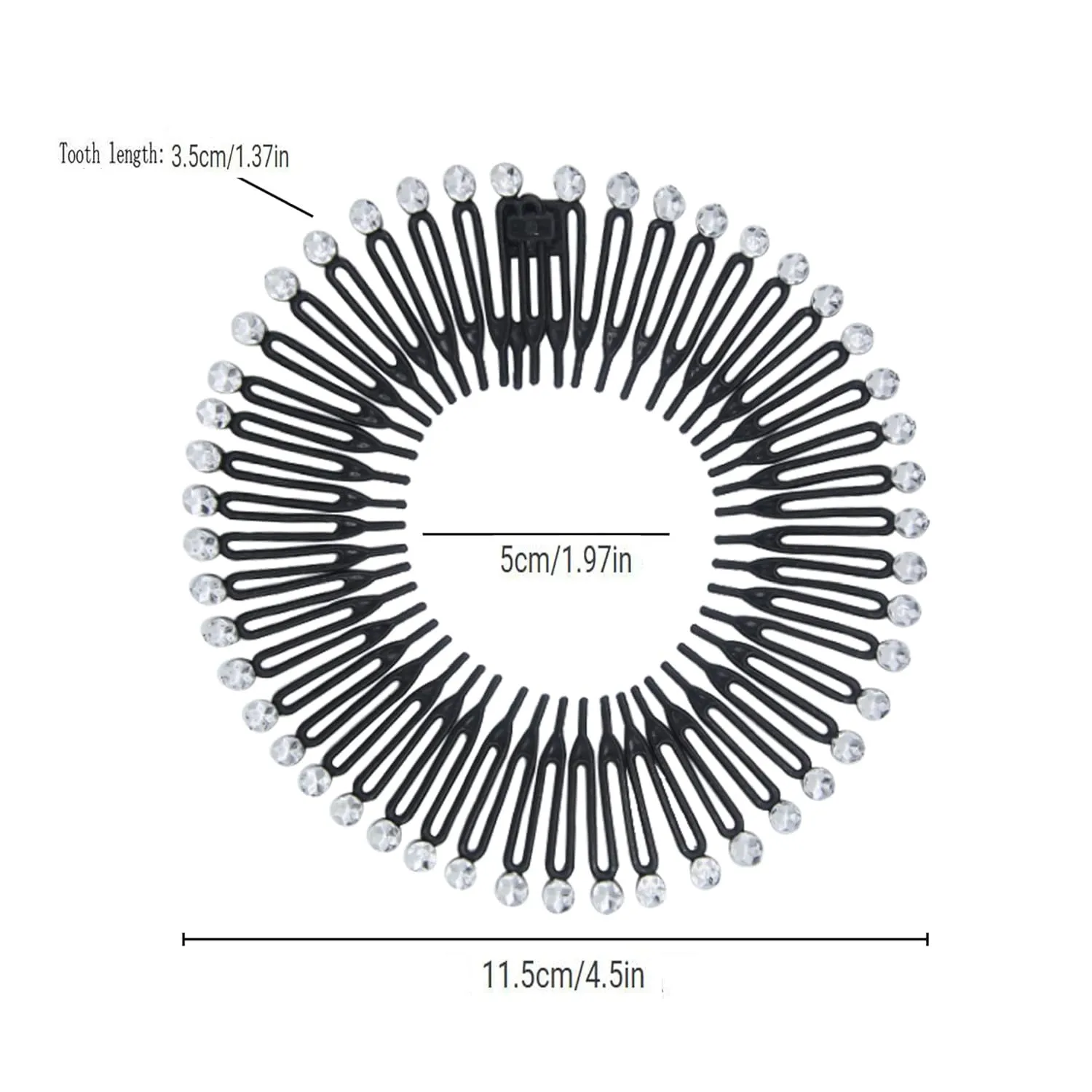 Suoirblss Hairband, 10PCS Stretch Flexible Hair Combs Headband, Deep Teeth Design, One Size Fits Most Women, Teens and Some Children, Hair Clips for Women's Lady, Dark Green