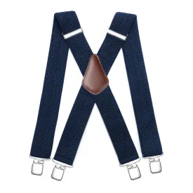 Thick Trouser 2 inch Adjustable Suspender - NAVY BLUE-2