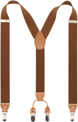 Timiot Mens Y-Back 4 Metal Clip Elastic Wide Suspenders Perfect For Both Casual&Formal