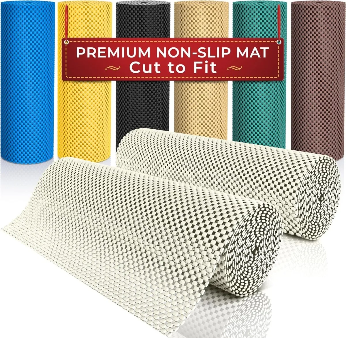 Two Rolls of Anti-Slip Grippers (190 x 30cm) - Ideal for Securing Rugs, Carpets, and Shelf Drawer Liners.