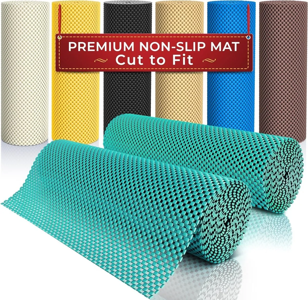 Two Rolls of Anti-Slip Grippers (190 x 30cm) - Ideal for Securing Rugs, Carpets, and Shelf Drawer Liners.