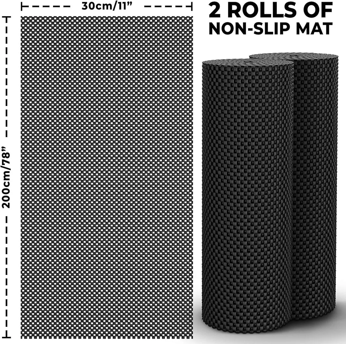 Two Rolls of Anti-Slip Grippers (190 x 30cm) - Ideal for Securing Rugs, Carpets, and Shelf Drawer Liners.