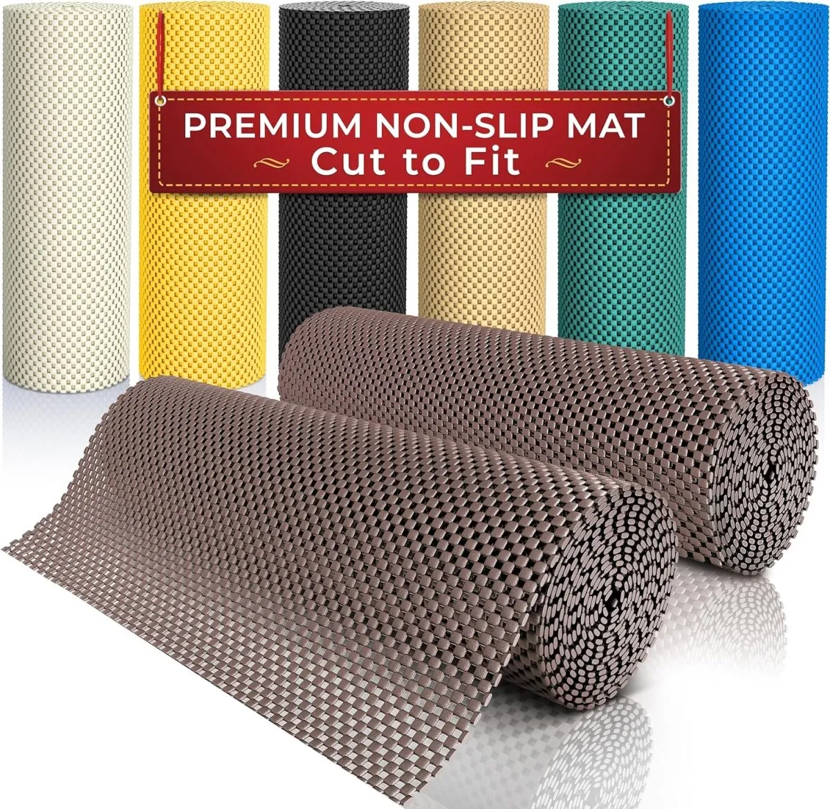 Two Rolls of Anti-Slip Grippers (190 x 30cm) - Ideal for Securing Rugs, Carpets, and Shelf Drawer Liners.
