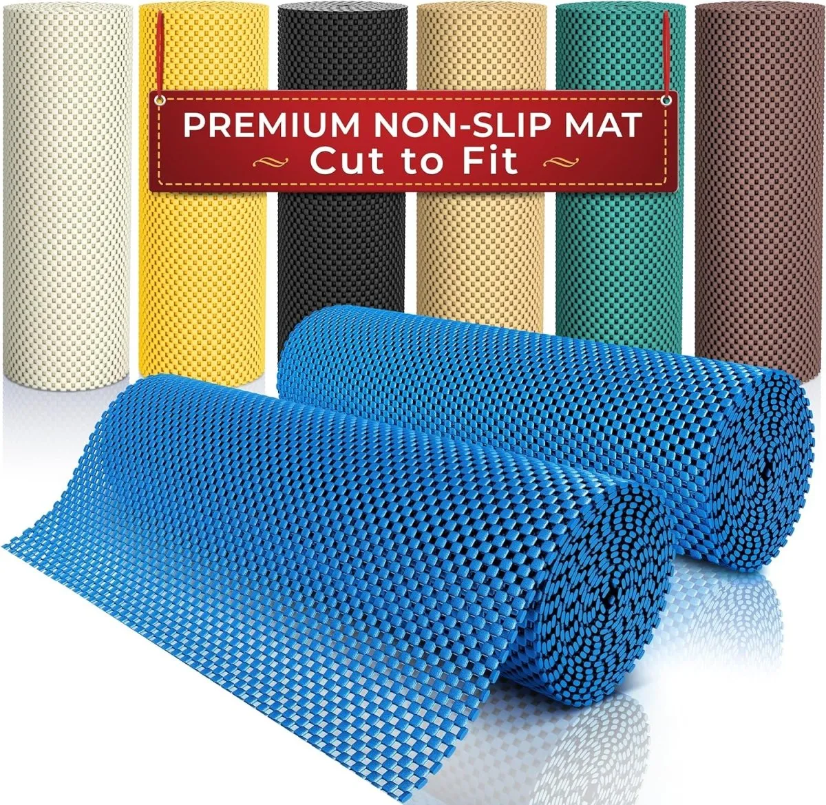 Two Rolls of Anti-Slip Grippers (190 x 30cm) - Ideal for Securing Rugs, Carpets, and Shelf Drawer Liners.