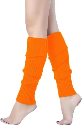 v28 Women Juniors Neon Ribbed Leg Warmers for 80s Eighty's Party Sports Yoga