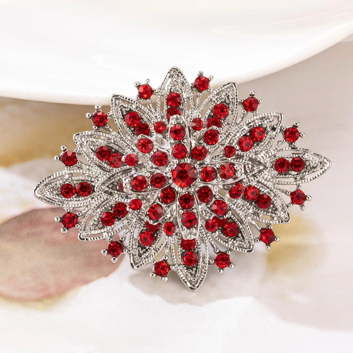 Vintage Art Deco Crystal Rhinestone Brooch Pin for Women