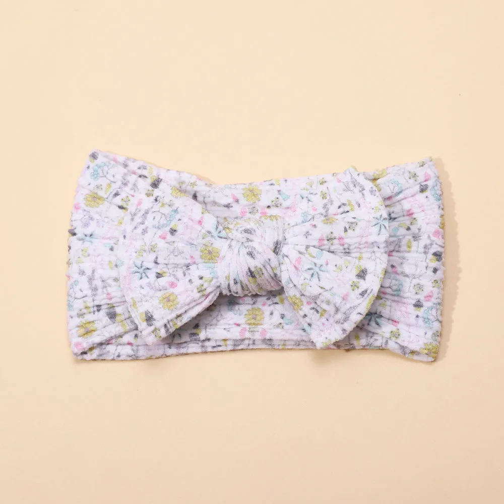 Wholesale Printed Bow Fabric Children's Headbands
