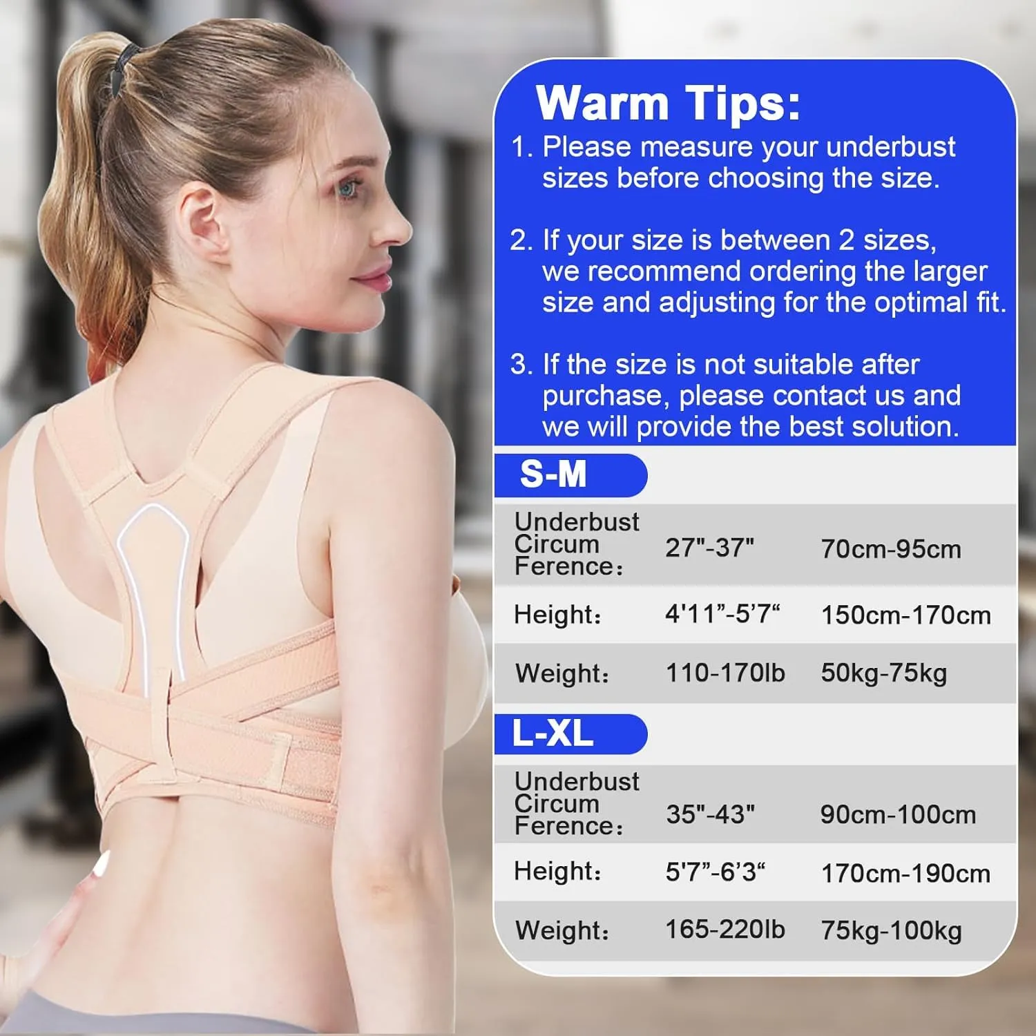 Women Back Braces Posture, Adjustable Upper Back Brace for Clavicle Support and Providing Pain Relief from Neck, Posture Corrector for Women and Men(Small/Medium 27"-37")