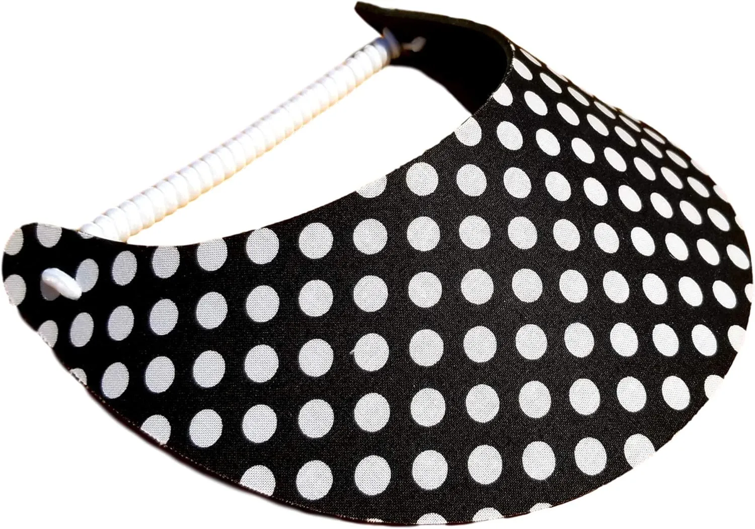 Women's Black White Design Lightweight Packable Foam Visor for Sun Protection and Outdoor Activities