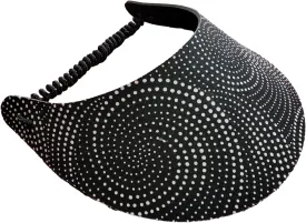 Women's Black White Design Lightweight Packable Foam Visor for Sun Protection and Outdoor Activities