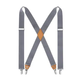X-shaped Adjustable Suspender with 4 Clips - GREY